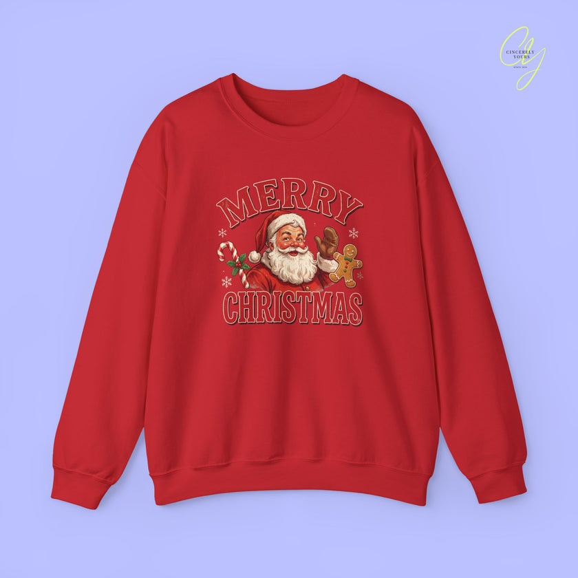 Christmas Sweatshirt | Merry Christmas retro Santa