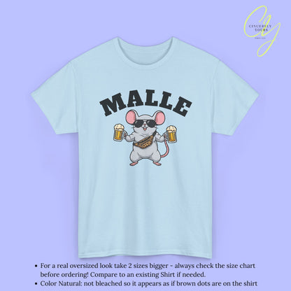 Mallemaus Shirt Malle - Muskel Maus Bierkrug Bauchtasche (V2)