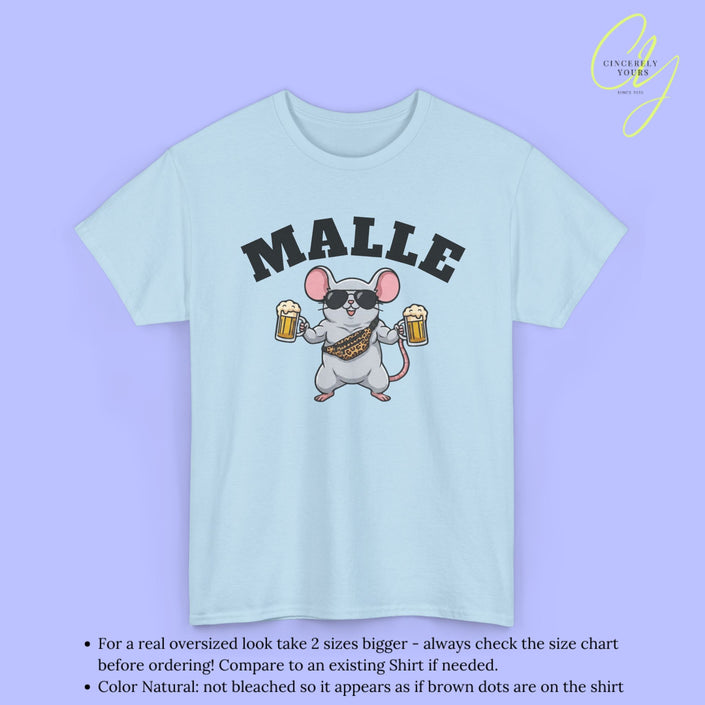 Mallemaus Shirt Malle - Muskel Maus Bierkrug Bauchtasche (V2)
