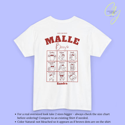 Mallemaus Shirt Malle - Bingo Party Shirt Malle Maus Backprint Party Spiel (Personalisierbar)