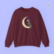 Cat Sweatshirt | Witch cat skeleton moon