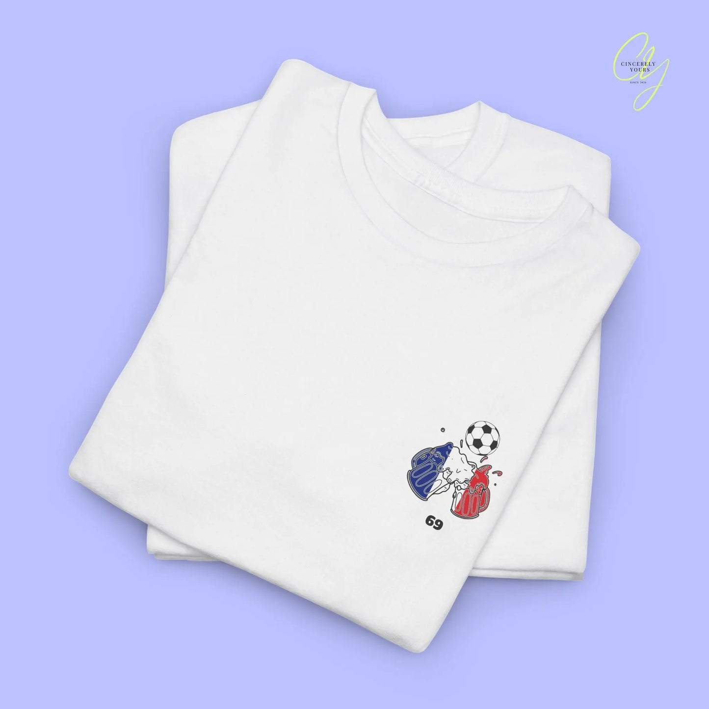 Personaliserter Name Fussball Shirt — Frankreich Flagge Bierkrug (Personalisierbar) Cincerely Yours