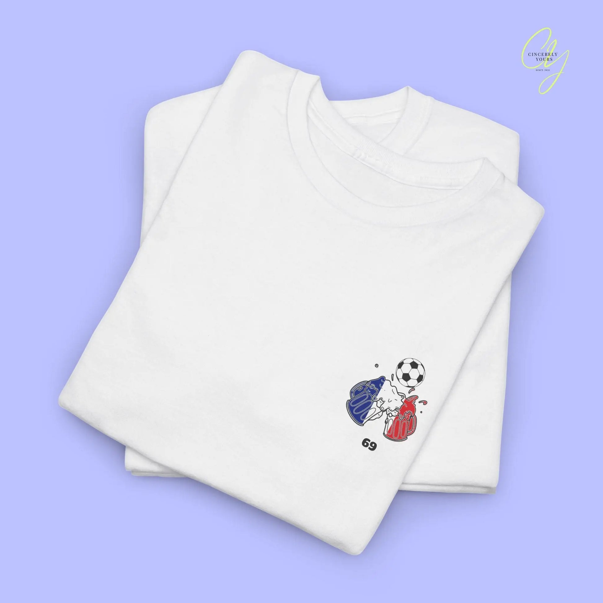 Personaliserter Name Fussball Shirt — Frankreich Flagge Bierkrug (Personalisierbar) Cincerely Yours