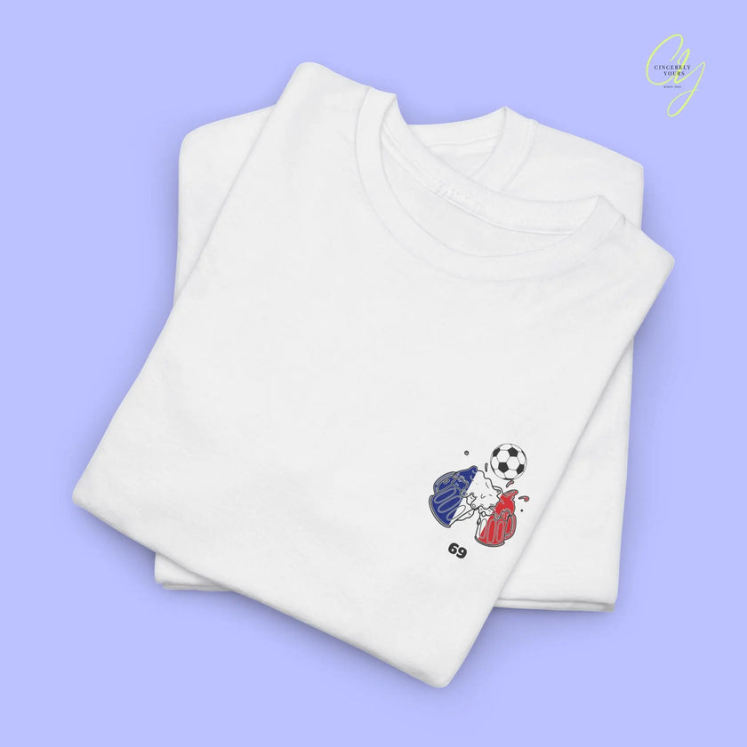 Personaliserter Name Fussball Shirt — Frankreich Flagge Bierkrug (Personalisierbar) Cincerely Yours