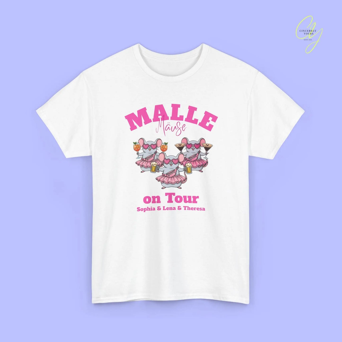Malle Party Shirt — Malle Party Maus on tour Bierkrug, Spritz, Espresso Martini Customizable) Printify