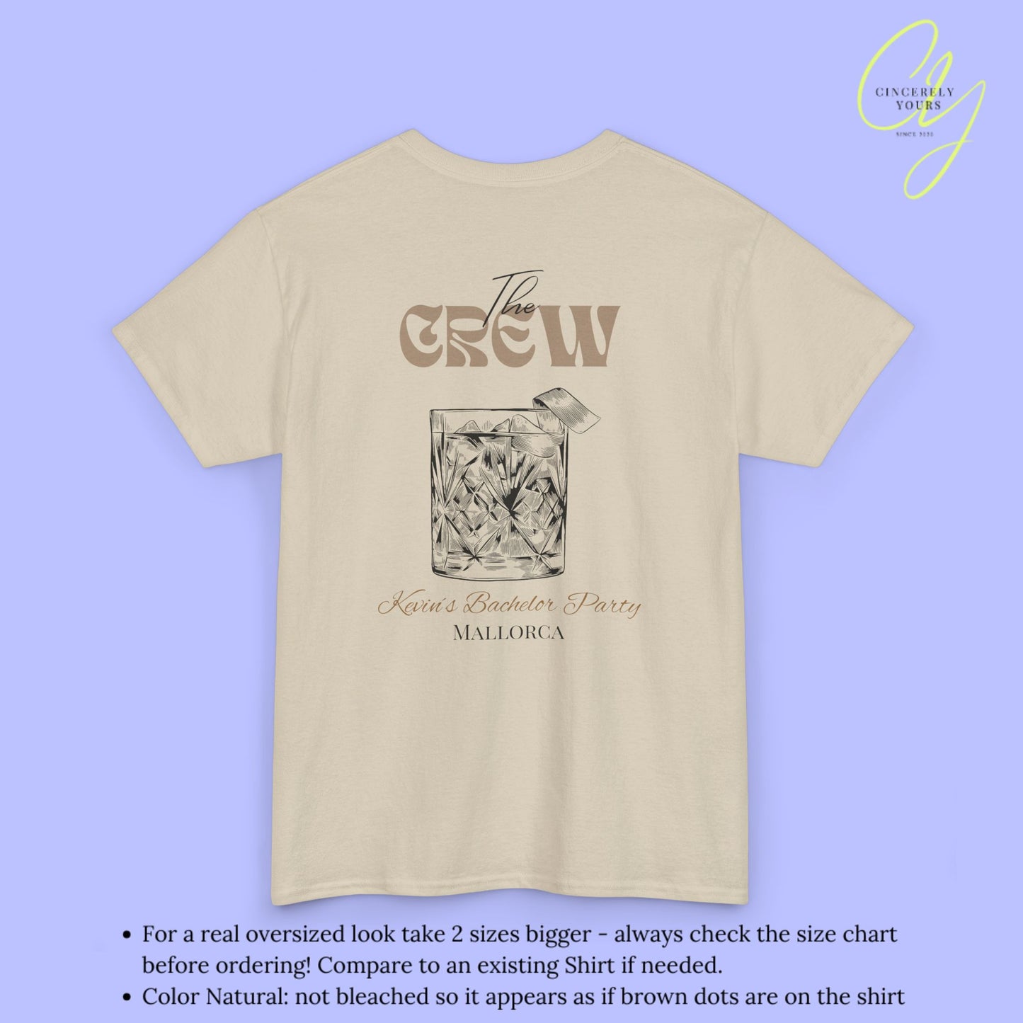 Bachelor Shirt JGA — Old fashioned Cocktail Old money front and back print (Customizable)