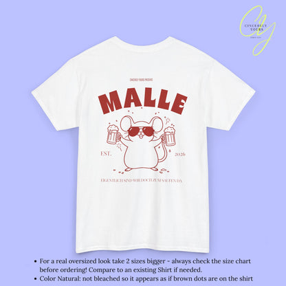 Mallemaus Shirt Malle - Party Shirt Malle Maus Bierkrug zum Saufen da (Personalisierbar)