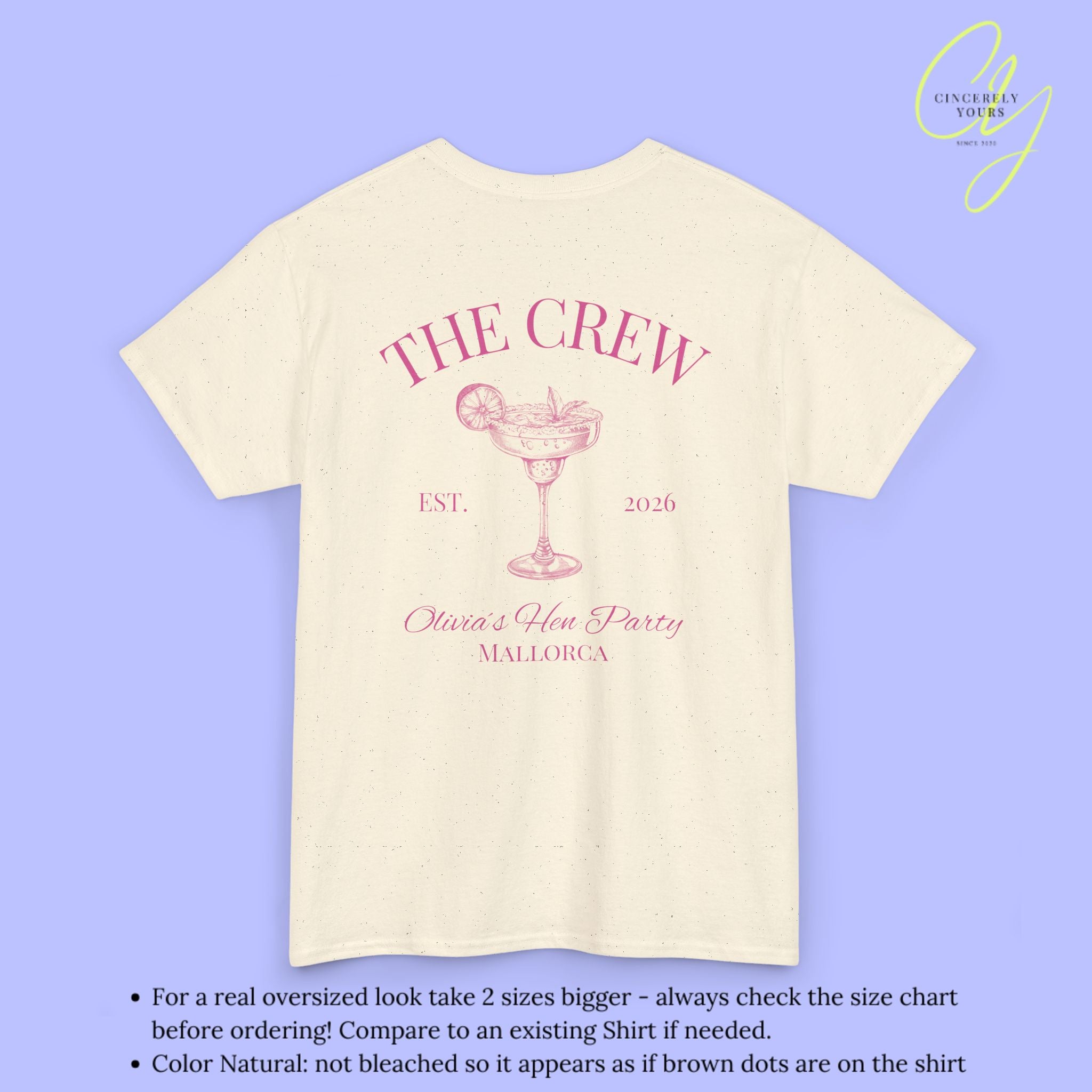 Old Money Bachelorette Shirt — Margarita Hen Party Crew Shirt JGA Backprint only (Customizable)
