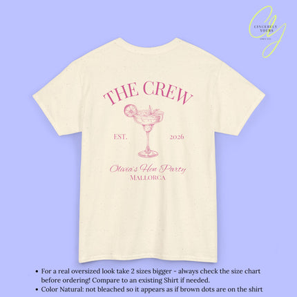 Old Money Bachelorette Shirt — Margarita Hen Party Crew Shirt JGA Backprint only (Customizable)