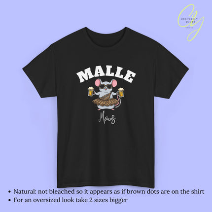 Mallemaus Shirt Malle Maus  - Leopard Bauchtasche Bierkrug