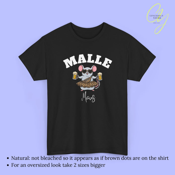 Mallemaus Shirt Malle Maus  - Leopard Bauchtasche Bierkrug