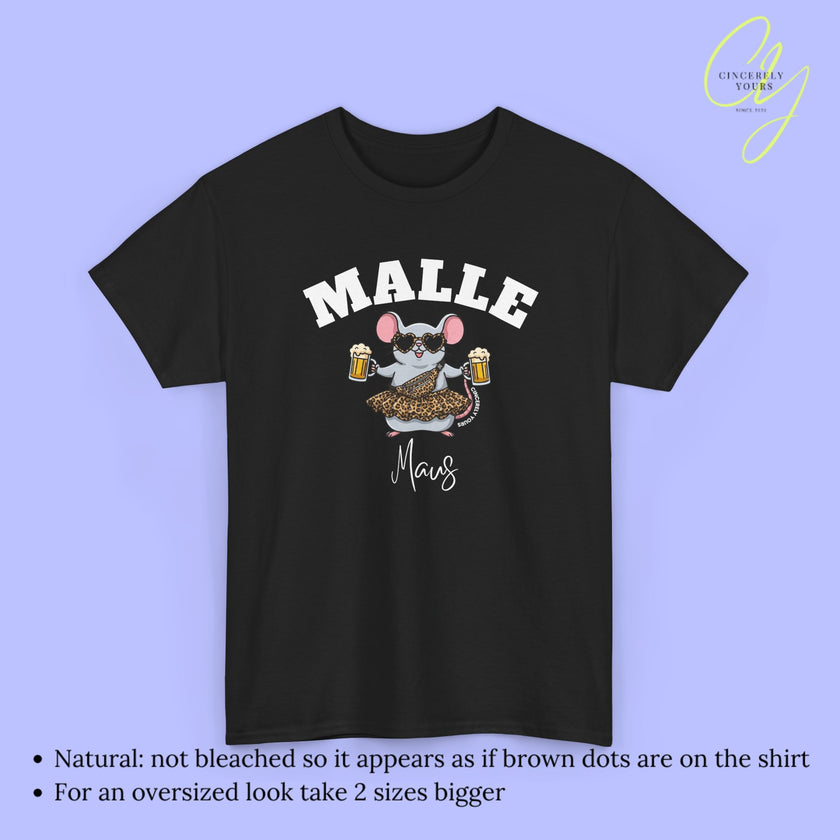 Mallemaus Shirt Malle Maus  - Leopard Bauchtasche Bierkrug
