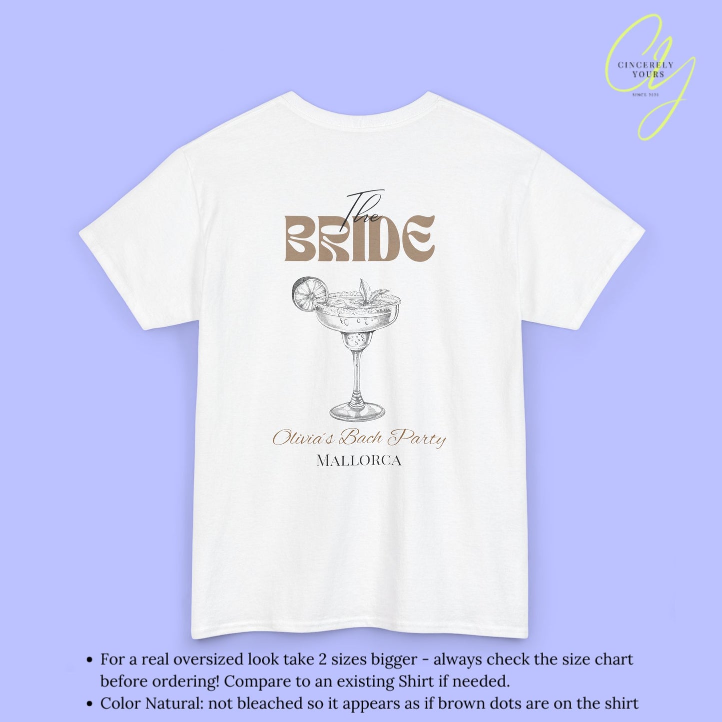 Old Money Bachelorette Shirt Beige — Margarita Hen Party Crew Shirt JGA Backprint only (Customizable)