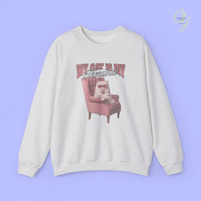 Cat Mom Sweatshirt | My Cat Is My Therapist