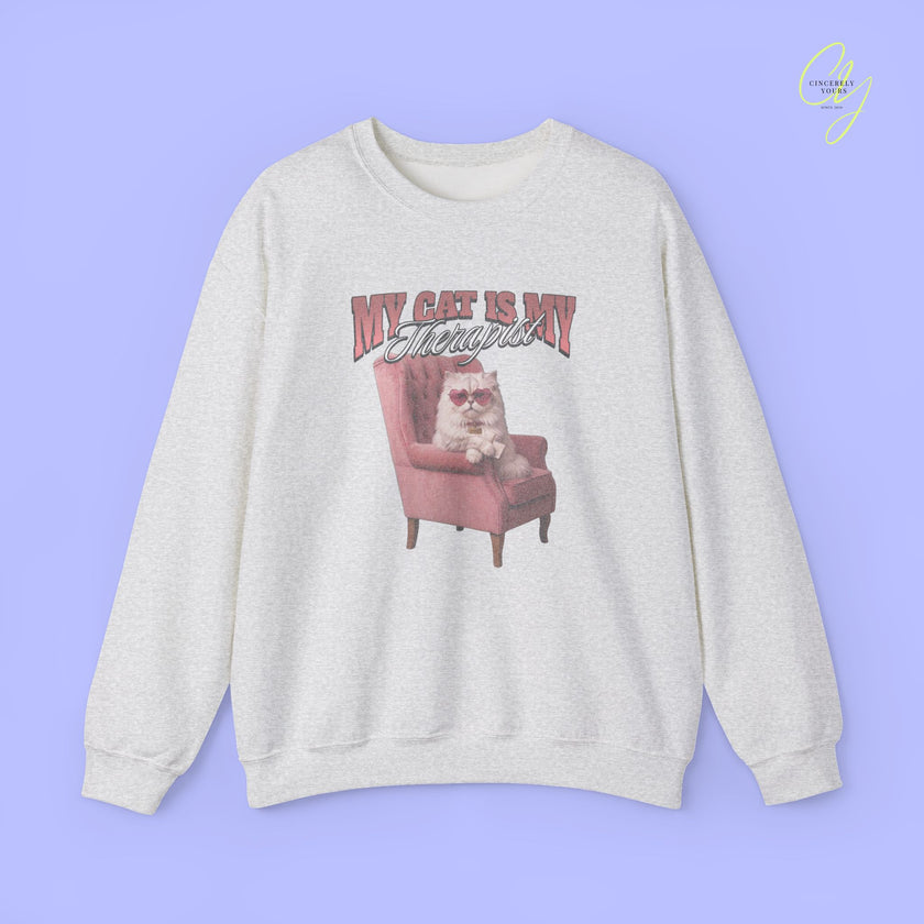 Cat Mom Sweatshirt | My Cat Is My Therapist