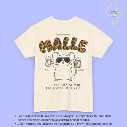 Malle Party Shirt Mallemaus — Malle Party Shirt Leopard Maus Bierkrug zum saufen da (Customizable)