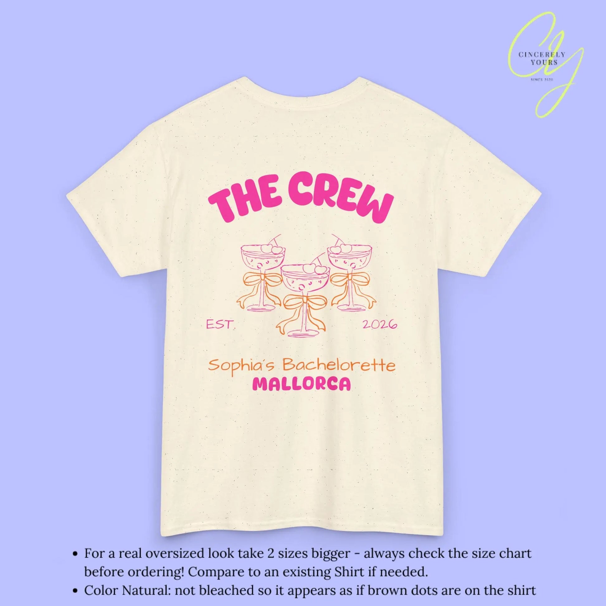 Coquette  Bachelorette Party Tee — The Bride Crew cherry bow Champagne (Customizable) Cincerely Yours