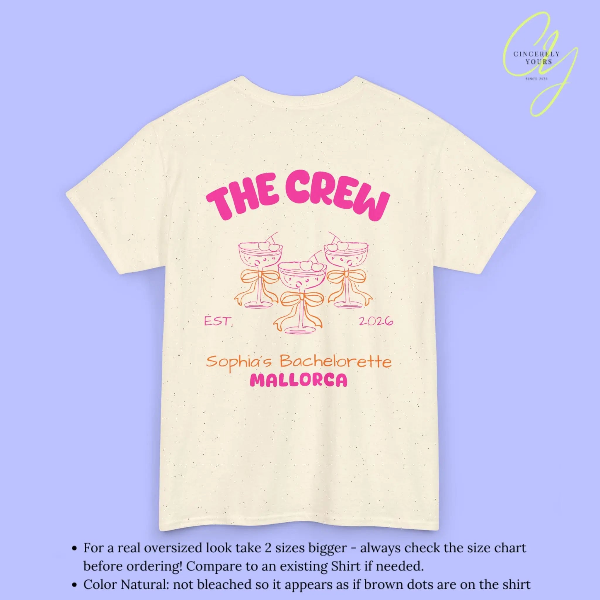 Coquette  Bachelorette Party Tee — The Bride Crew cherry bow Champagne (Customizable) Cincerely Yours