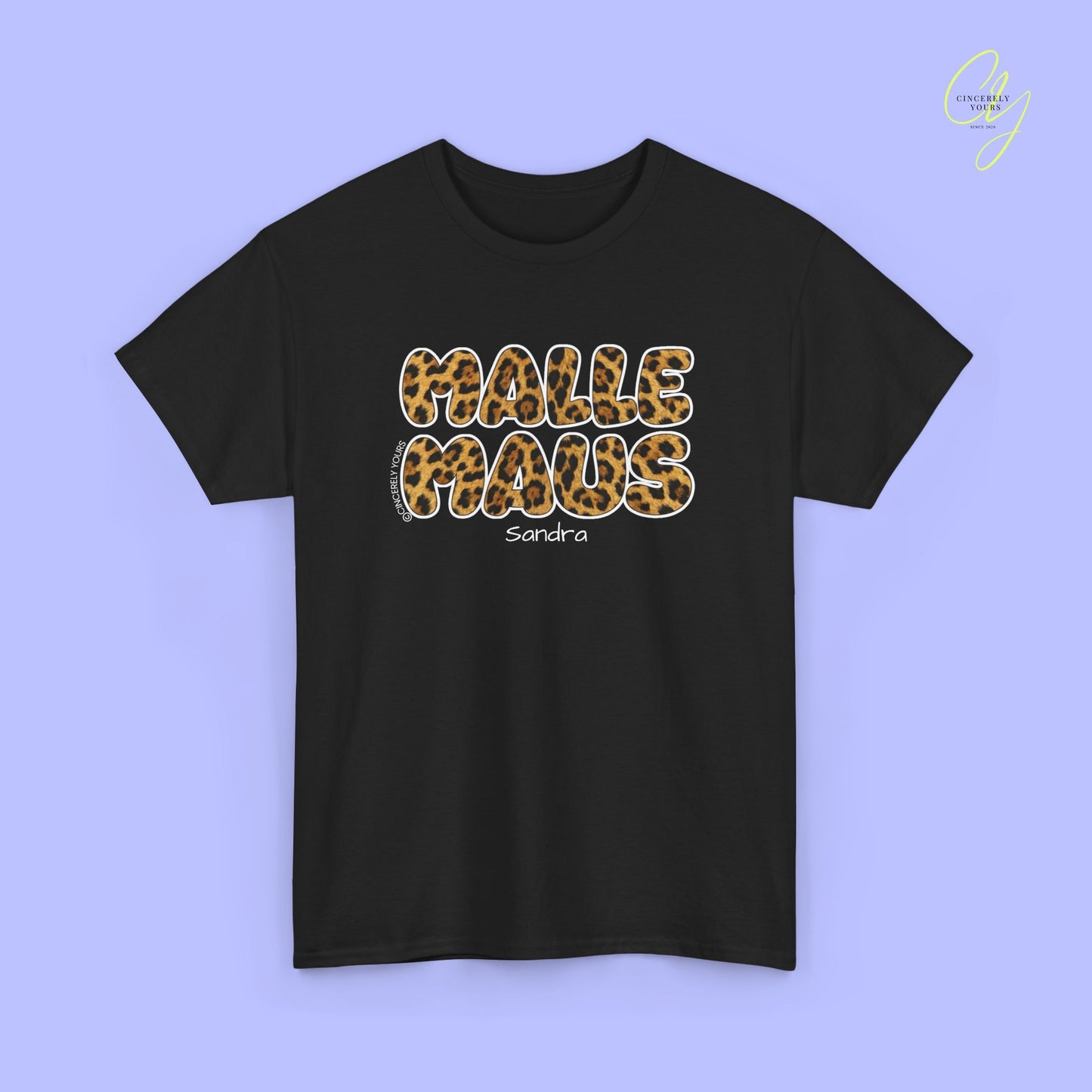 Mallemaus Shirt Malle Maus Leo — Malle Maus Schriftzug Leopard (Customizable)
