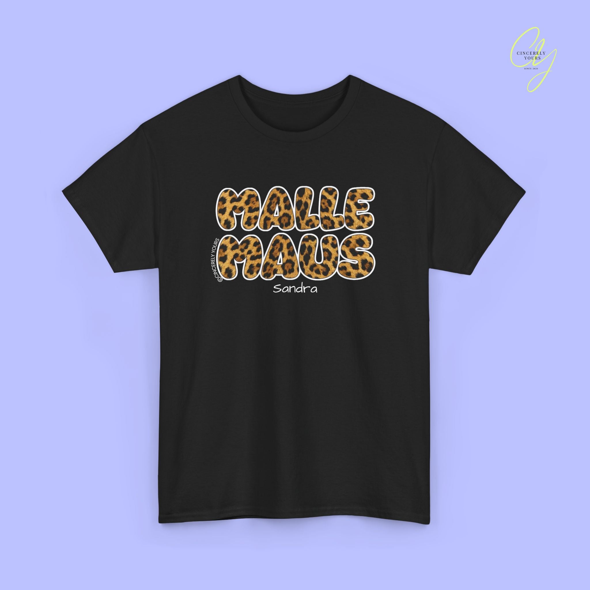 T-shirt Mallemaus Malle Maus Leo — Inscription Malle Maus Léopard (personnalisable)