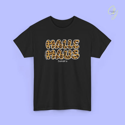 Mallemaus Shirt Malle Maus Leo — Malle Maus Schriftzug Leopard (Customizable)