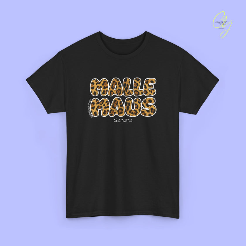 T-shirt Mallemaus Malle Maus Leo — Inscription Malle Maus Léopard (personnalisable)
