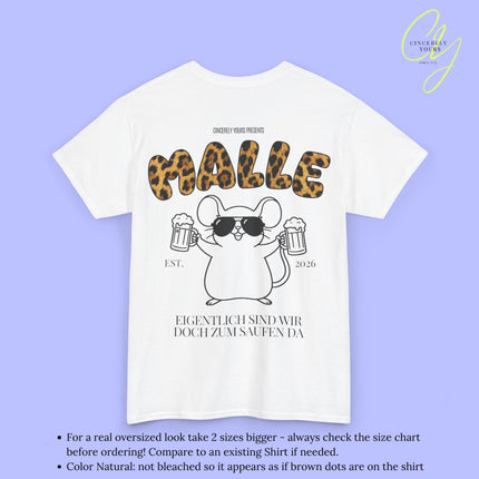 Malle Party Shirt Mallemaus — Malle Party Shirt Leopard Maus Bierkrug zum saufen da (Customizable)
