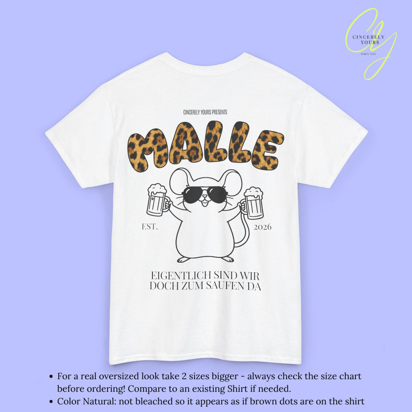 Malle Party Shirt Mallemaus — Malle Party Shirt Leopard Maus Bierkrug zum saufen da (Customizable)