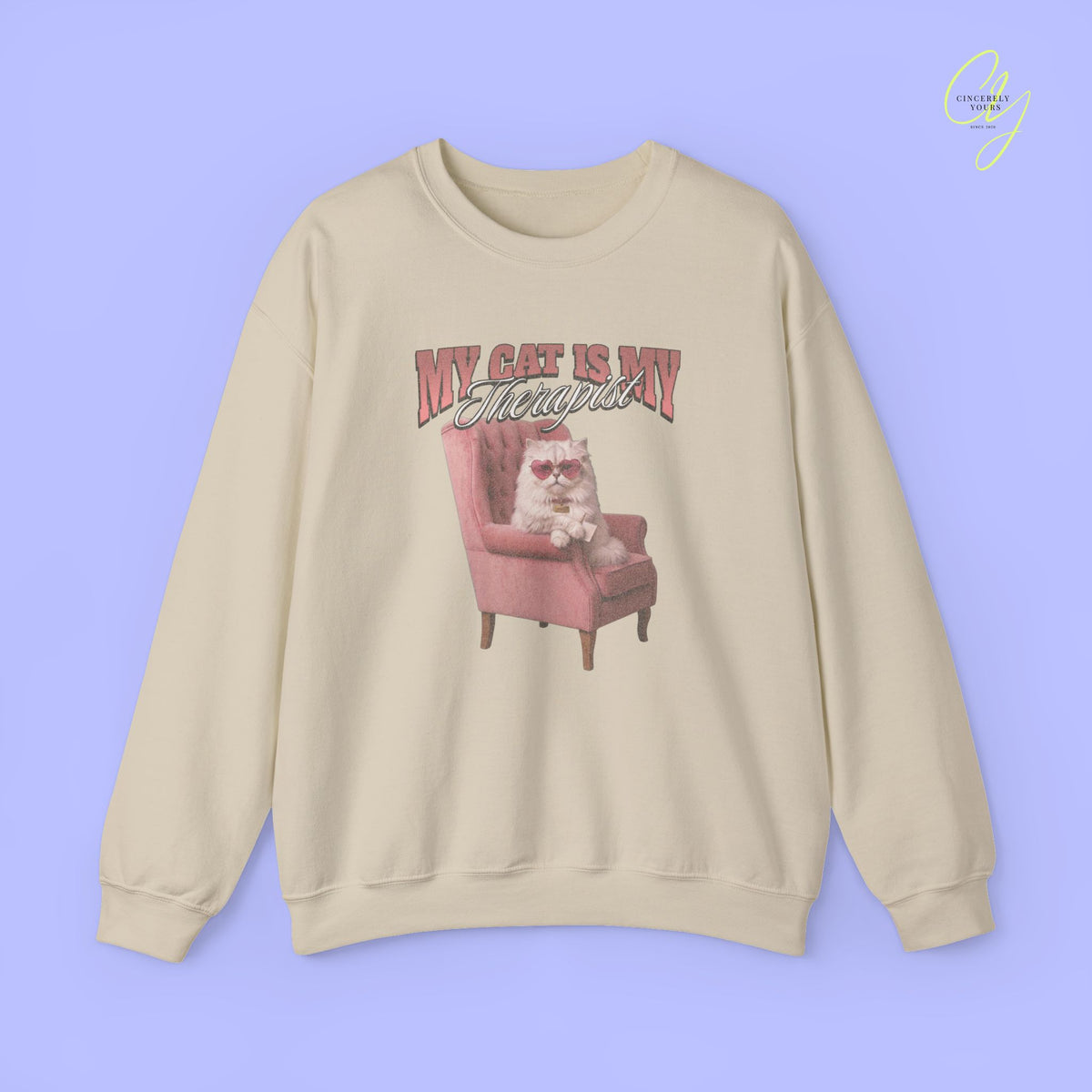 Cat Mom Sweatshirt | My Cat Is My Therapist