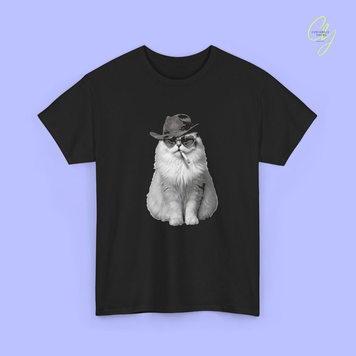 Cat Shirt | Bootleg cat cowboy smoking