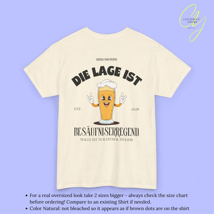 Die Lage ist besäufniserregend Malle Shirt - Bierkrug Masskottchen (Customizable)