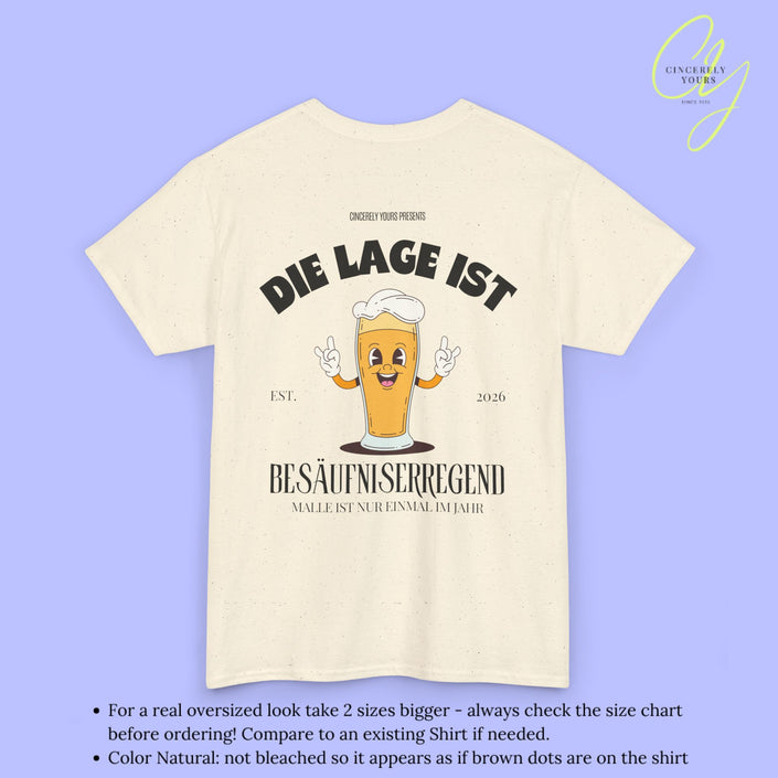 Die Lage ist besäufniserregend Malle Shirt - Bierkrug Masskottchen (Customizable)
