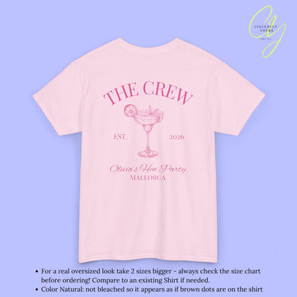 Old Money Bachelorette Shirt — Margarita Hen Party Crew Shirt JGA Backprint only (Customizable)