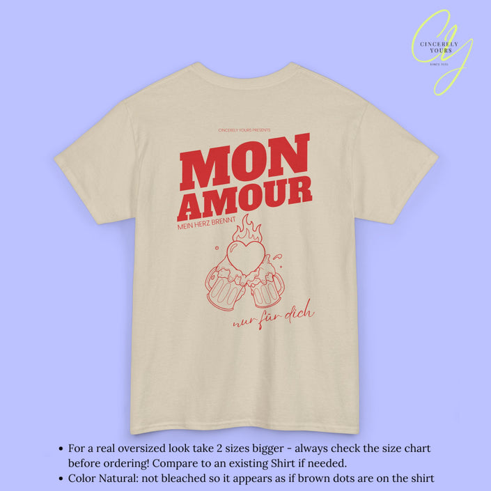 Malle Shirt Mon Amour— Mein Herz brennt nur für dich Bierkrüge backprint only
