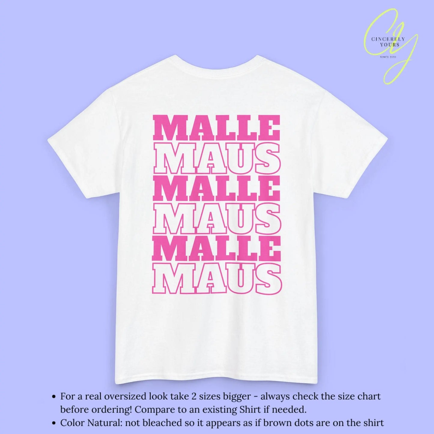 Mallemaus Shirt Malle - Malle Maus Backprint (Personalisierbar)