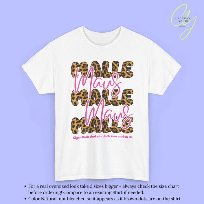 Mallemaus Shirt | Malle Maus Leopard Pink Bubble font