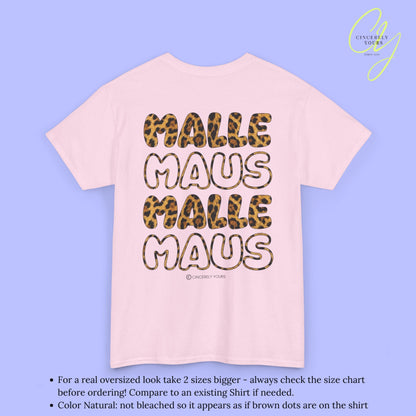 Mallemaus Shirt — Malle Maus Schriftzug Leopard Backprint Malle Shirt (Customizable)