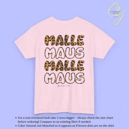 Mallemaus Shirt — Malle Maus Schriftzug Leopard Backprint Malle Shirt (Customizable)