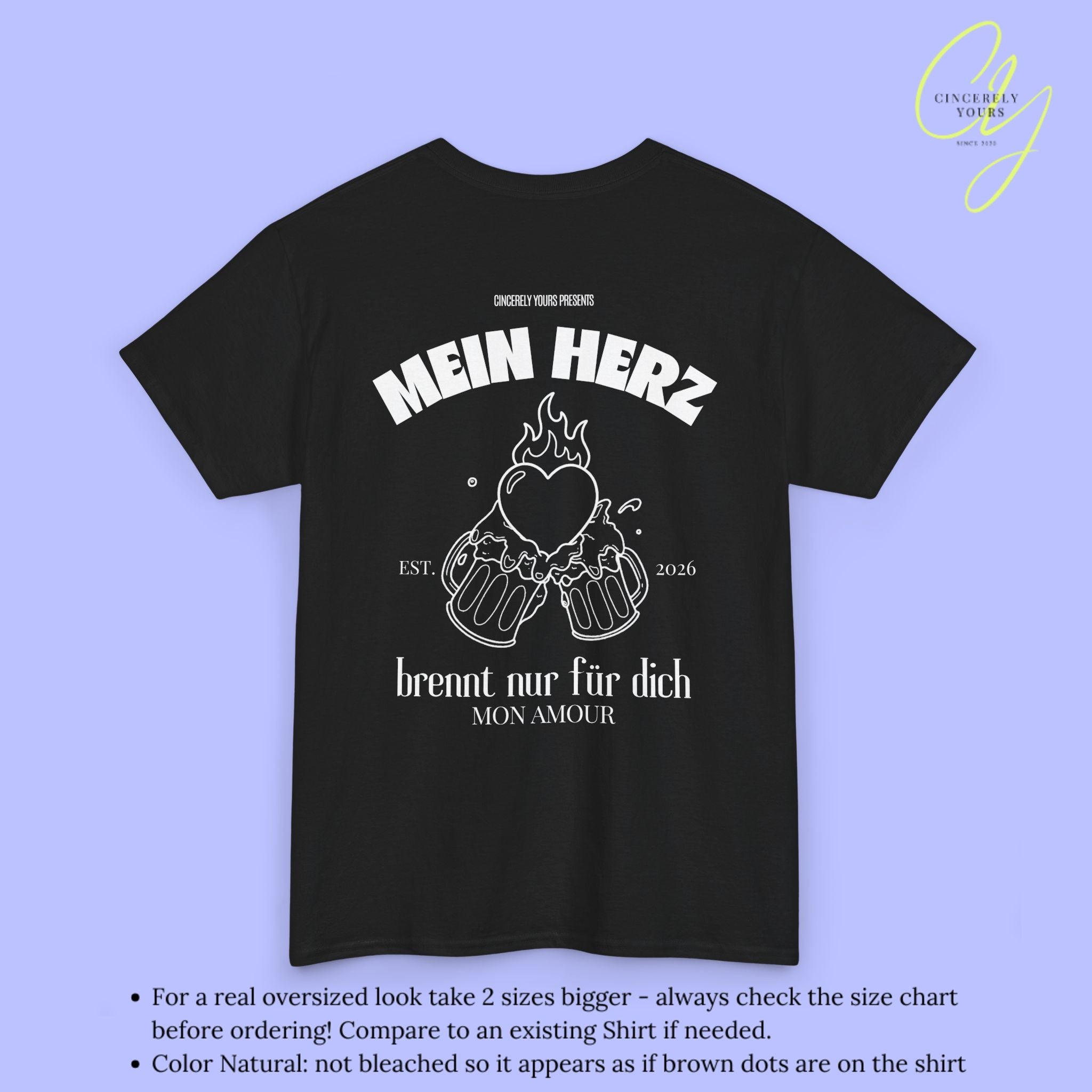 Malle Party Shirt Mon Amour — My Heart Burns Only for You Beer Steins (Customizable)
