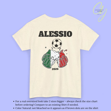Personaliserter Name Fussball Shirt — Italien Flagge Bierkrug (Personalisierbar) Cincerely Yours