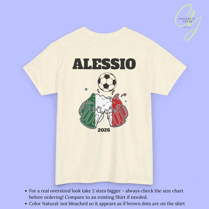 Personaliserter Name Fussball Shirt — Italien Flagge Bierkrug (Personalisierbar) Cincerely Yours