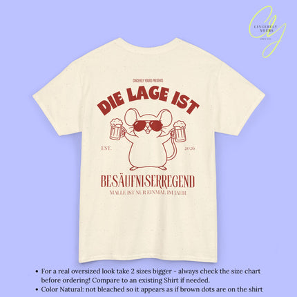 Mallemaus Shirt Malle Maus  —  Die Lage ist besäufniserregend Bierkrug (Customizable)