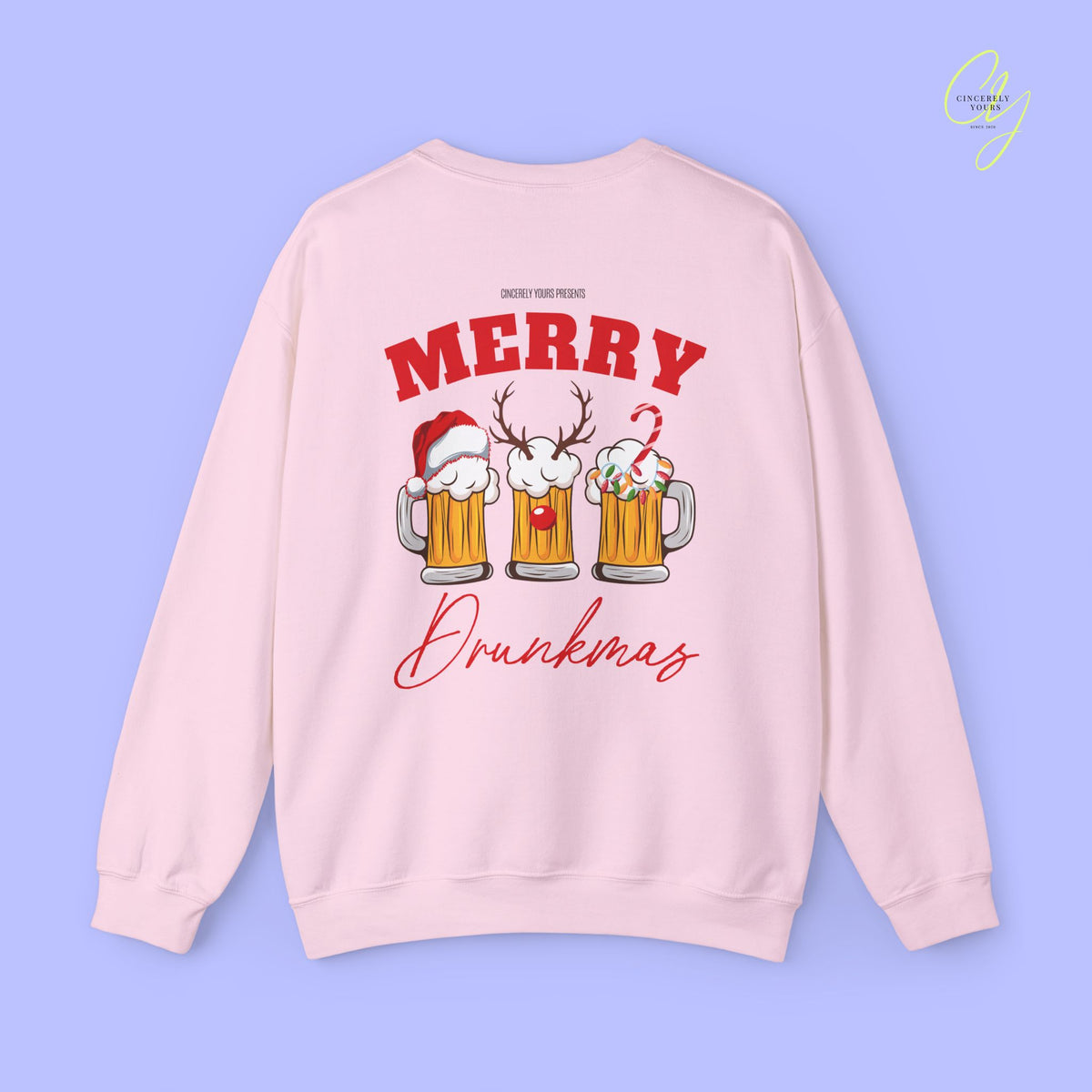 Christmas Sweatshirt | Merry Drunkmas beer mug