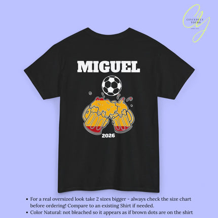 Personaliserter Name Fussball Shirt — Spanien Flagge Bierkrug (Personalisierbar) Cincerely Yours