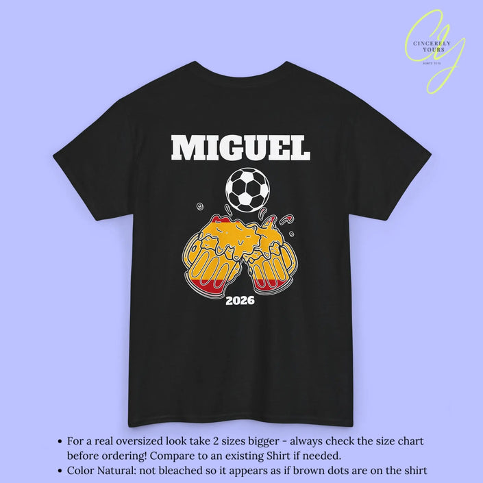 Personaliserter Name Fussball Shirt — Spanien Flagge Bierkrug (Personalisierbar) Cincerely Yours