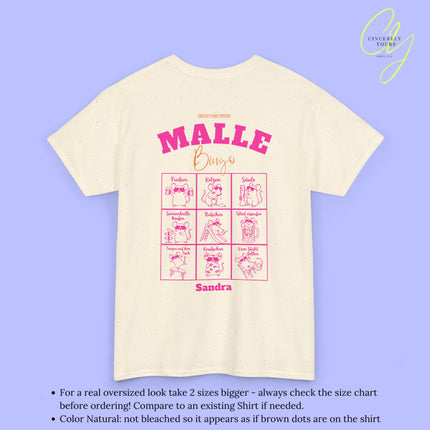 Mallemaus Shirt Bingo Malle Shirt -Malle Maus Shirt backprint Party Spiel (Customizable)