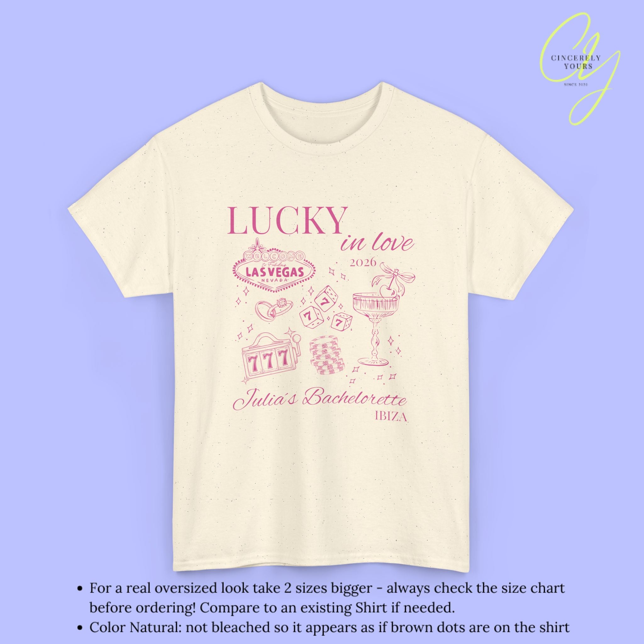 JGA Shirt Lucky in Love Las Vegas Style Bachelorette Party