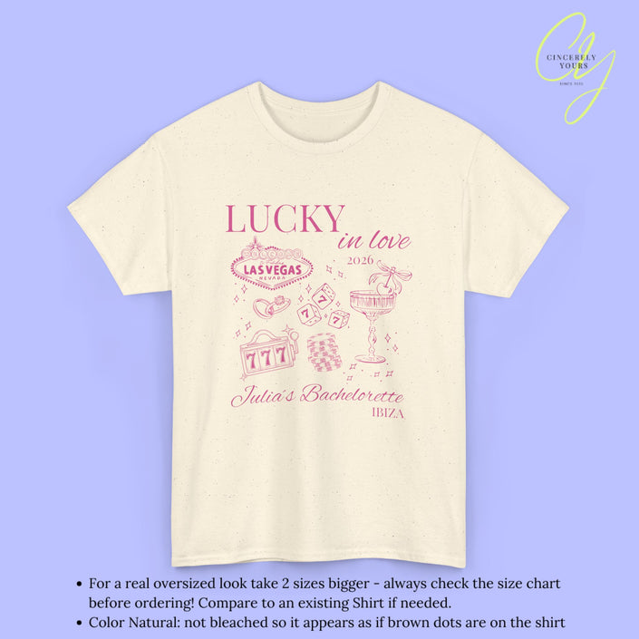 JGA Shirt Lucky in Love Las Vegas Style Bachelorette Party