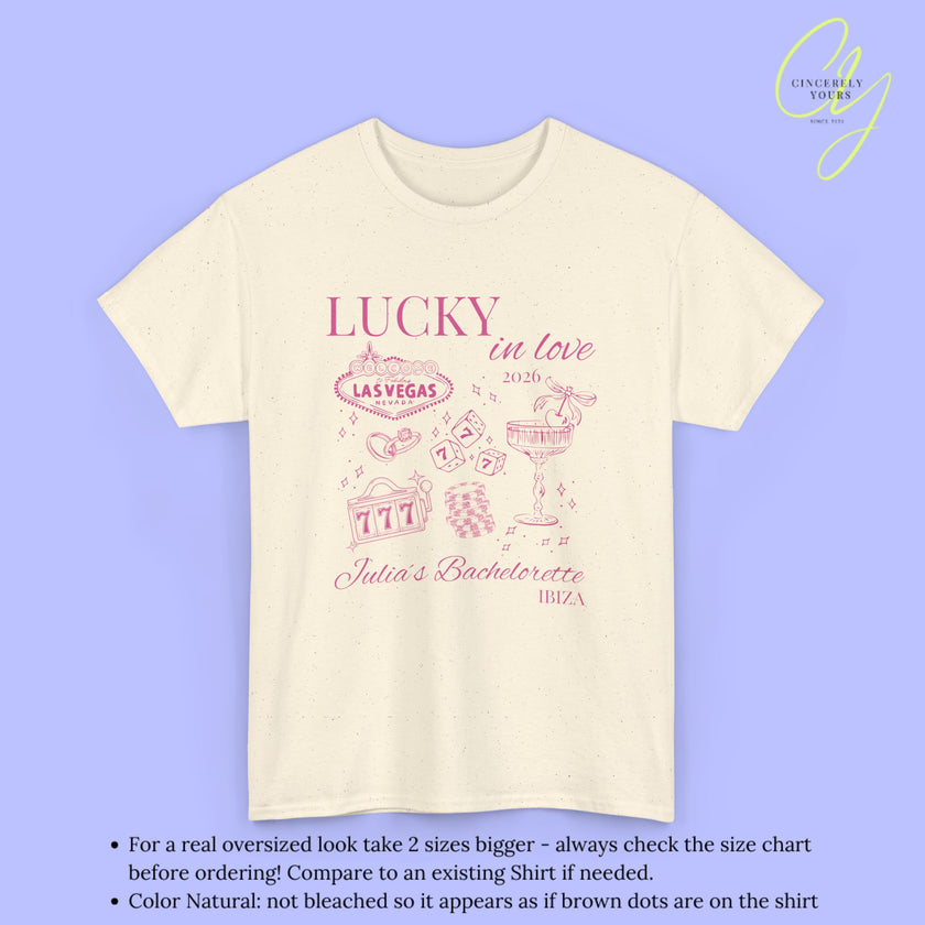 JGA Shirt Lucky in Love Las Vegas Style Bachelorette Party