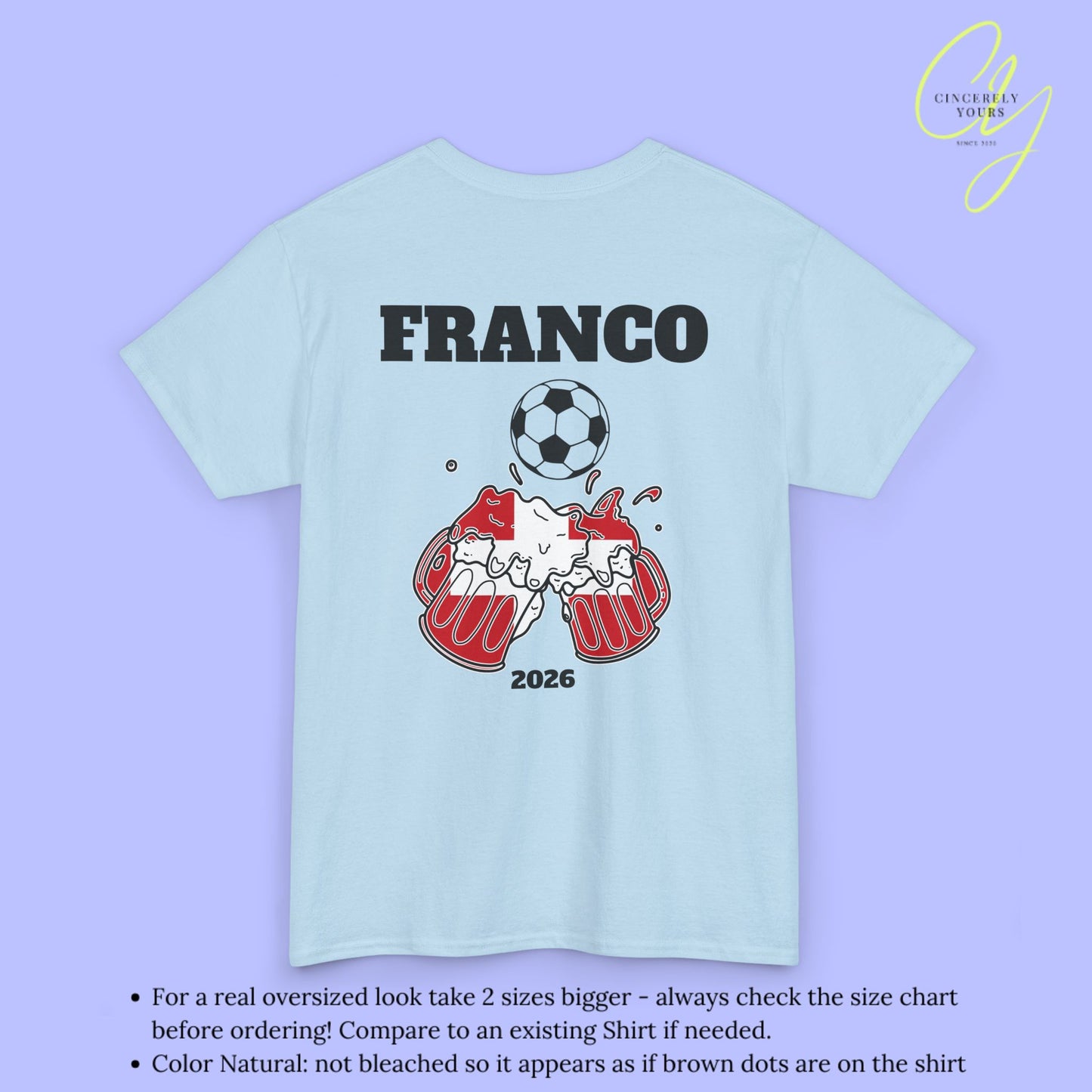 Personaliserter Name Fussball Shirt — Schweiz Flagge Bierkrug (Personalisierbar)